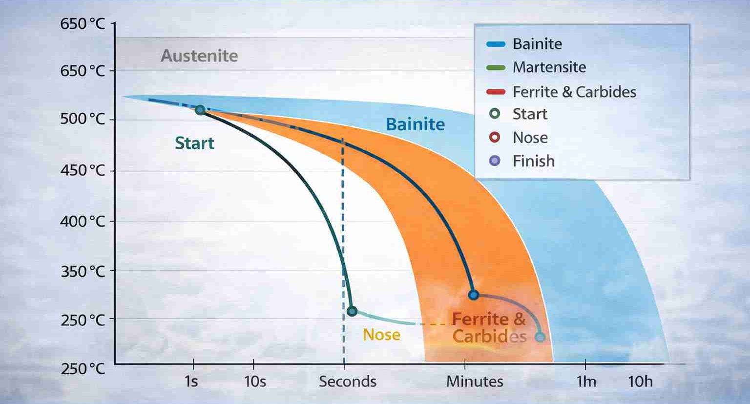 TTT diagram 21CrMoV5-7 material.